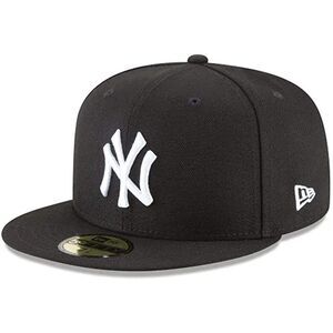 New Era 59Fifty Hat MLB Basic New York Yankees Black/White Fitted Baseball Cap